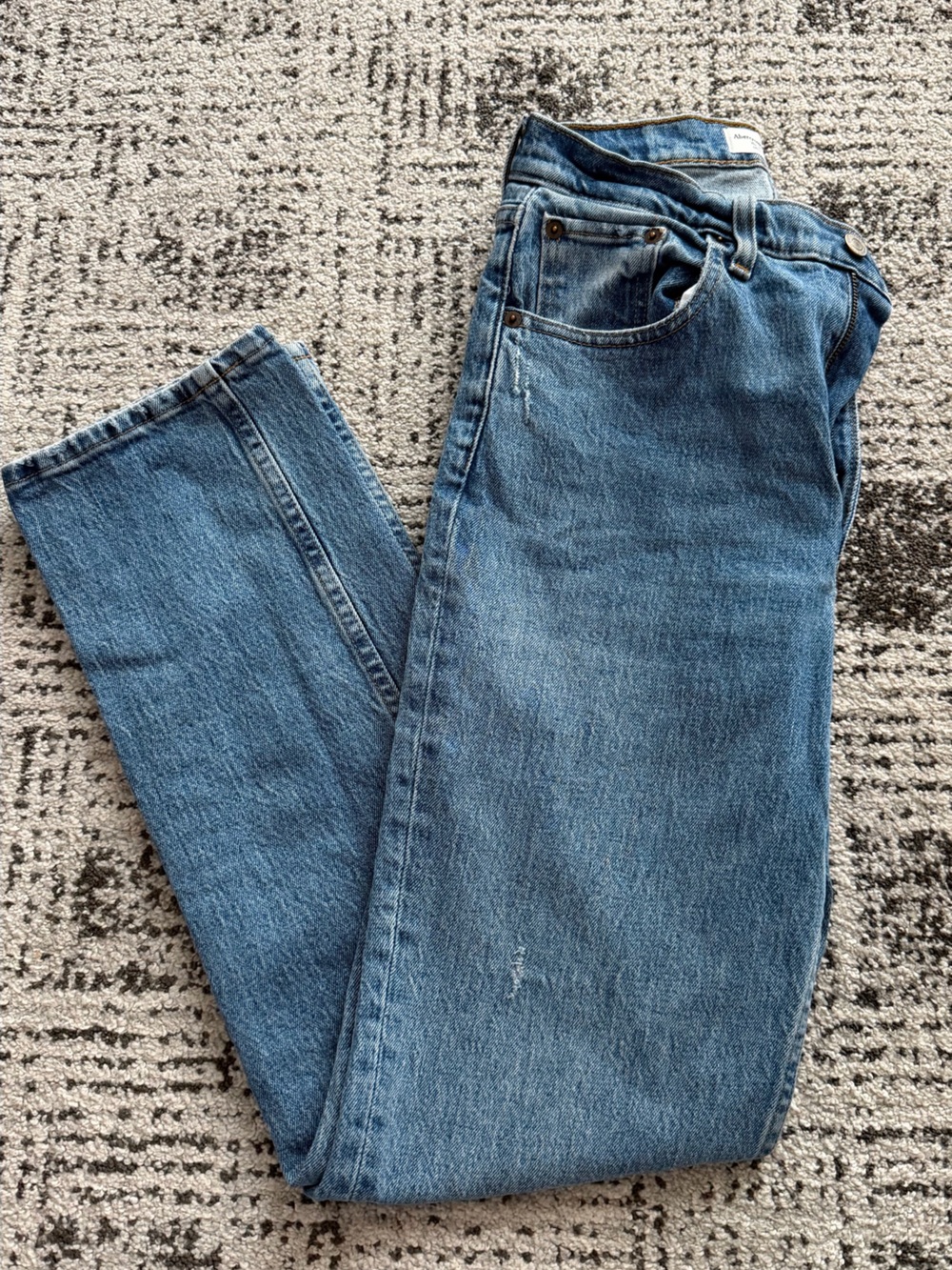 Abercrombie & Fitch Women's Straight-Leg Blue Jeans